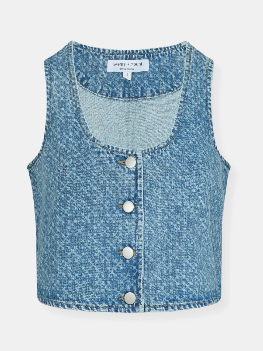 SEVENTY + MOCHI
KANE CROPPED VEST TOP | LASER MALIBU
